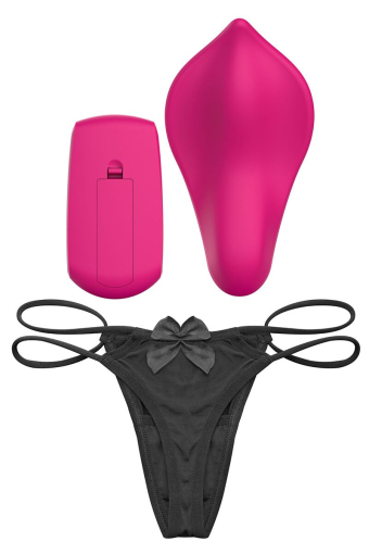 Вібратор у трусики Liebe Panty Vibe Recargable Cerise, нагрів до 39 °C, пульт, трусики в комплекті №4