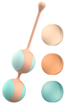 Вагінальні кульки Liebe Kewos — Peach/Mint, 5 кульок у комплекті, 15, 25, 35, 45 та 55 г - фото №1