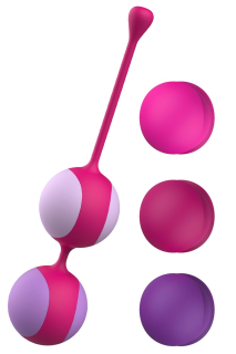 Вагінальні кульки Liebe Kewos — Cerise/Candy Violet, 5 кульок у комплекті, 15, 25, 35, 45 та 55 г - фото