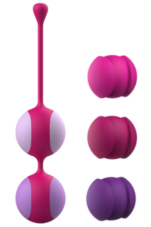 Вагінальні кульки Liebe Kewos — Cerise/Candy Violet, 5 кульок у комплекті, 15, 25, 35, 45 та 55 г - - фото №4