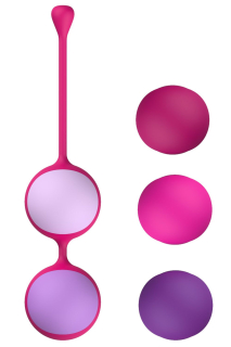 Вагінальні кульки Liebe Kewos — Cerise/Candy Violet, 5 кульок у комплекті, 15, 25, 35, 45 та 55 г - - фото №3