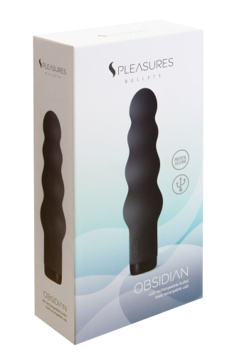 Вібратор S Pleasures Bullets Obsidian, чорний, у вигляді ряду кульок, 10 режимів, діаметр 4,2 см - фото №3