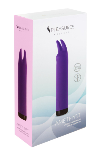 Вібратор S Pleasures Bullets Amethyst, фіолетовий, з двома відростками, 10 режимів, діаметр 3,1 см - фото №4