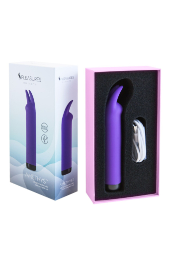 Вібратор S Pleasures Bullets Amethyst, фіолетовий, з двома відростками, 10 режимів, діаметр 3,1 см - фото №5