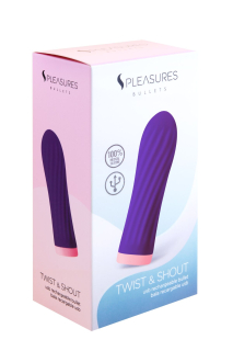 Віброкуля S Pleasures Bullets Twist & Shout Purple, фіолетова, ребриста поверхня, 10 режимів - - фото №3