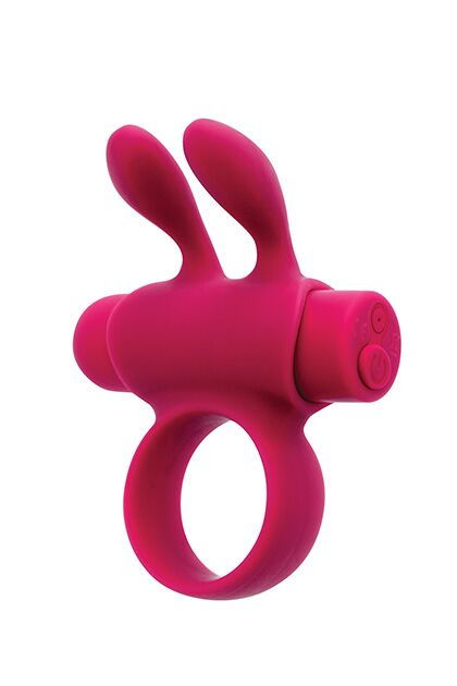 Ерекційне віброкільце S Pleasures Premium Rabbit Ring, рожеве, зі знімною віброкулею та вушками - фото