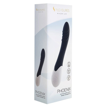 Вібратор S Pleasures Premium Phoenix, для точки G, чорний, водостійкий, 16 видів вібрації, нагрів - фото №3