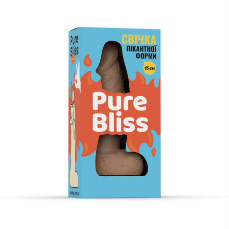 Свічка у вигляді члена Pure Bliss MINI Brown 15 см - фото №6