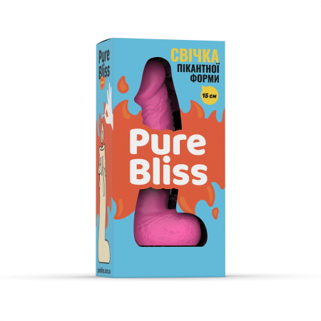 Свічка у вигляді члена Pure Bliss MINI Pink 15 см - фото №6