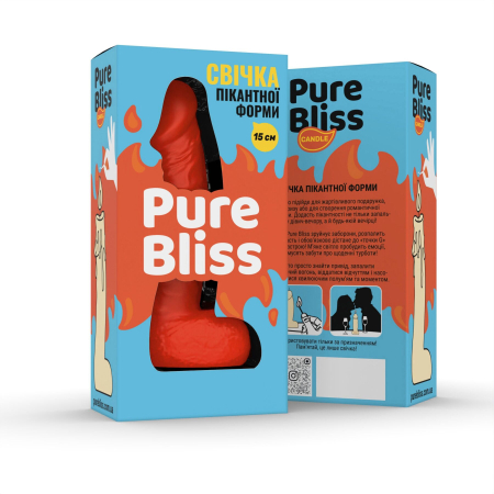 Свічка у вигляді члена Pure Bliss MINI Orange 15 см - фото №6