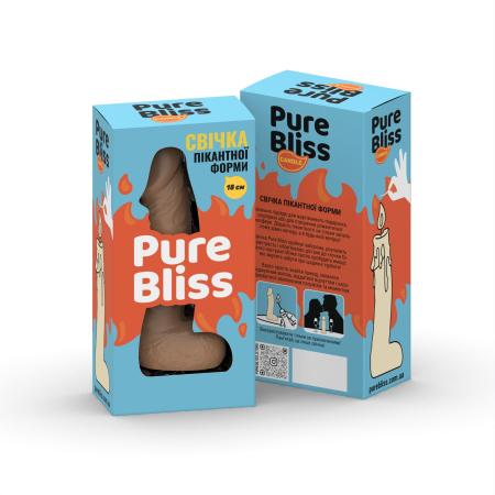 Свічка у вигляді члена Pure Bliss BIG Brown 18 см - фото №7