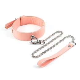 Нашийник із повідцем Liebe Seele Dark Candy Pink Collar with Leash - фото