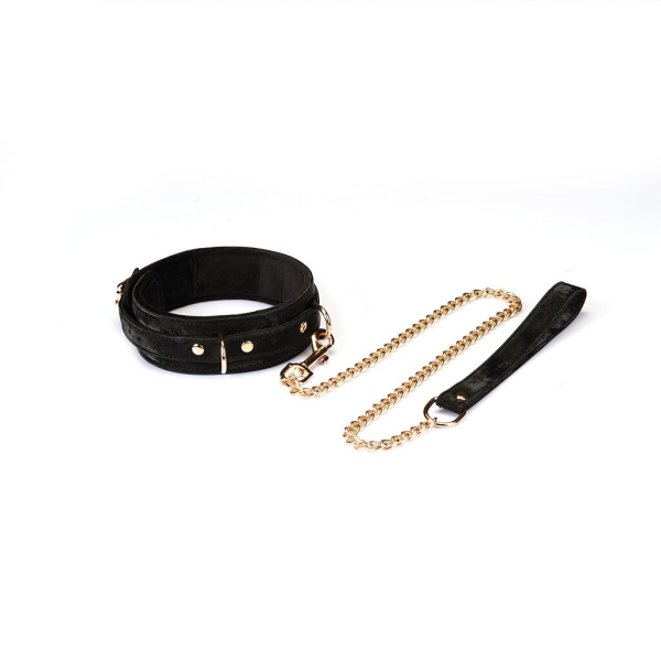 Нашийник з повідцем Liebe Seele Boudoir Amor Collar with Leash Black - фото