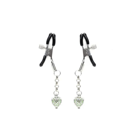 Затискачі для сосків Liebe Seele Glow-in-dark Nipple Clamps Green - фото