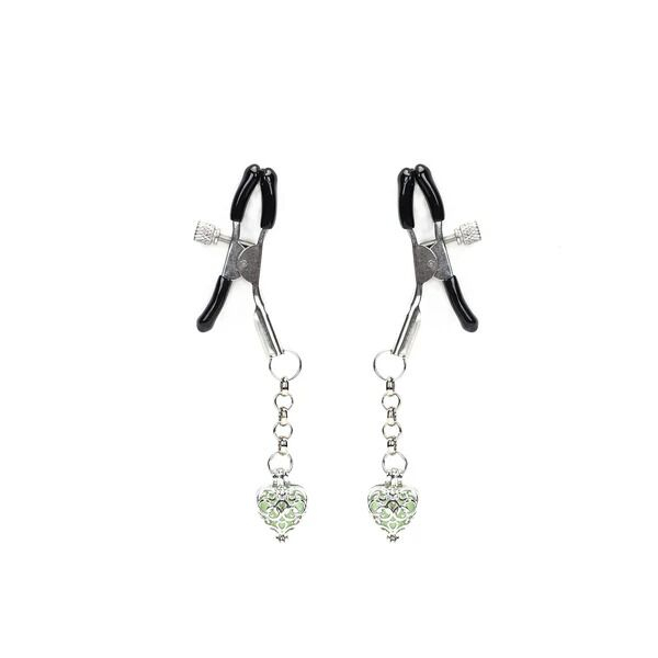 Затискачі для сосків Liebe Seele Glow-in-dark Nipple Clamps Green - фото