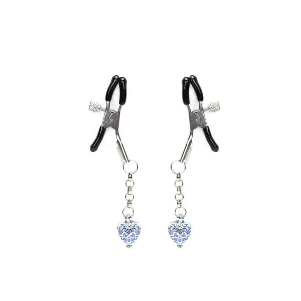 Затискачі для сосків Liebe Seele Glow-in-dark Nipple Clamps Blue - фото
