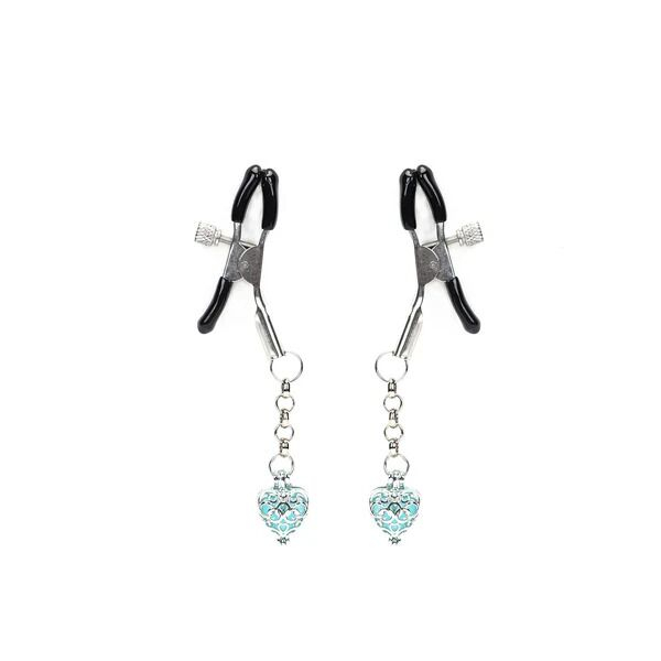 Затискачі для сосків Liebe Seele Glow-in-dark Nipple Clamps Light Blue - фото