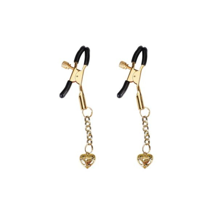Затискачі для сосків Liebe Seele Hollow Heart Nipple Clamps Gold - фото