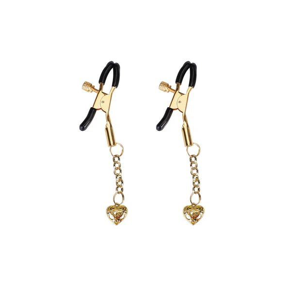 Затискачі для сосків Liebe Seele Hollow Heart Nipple Clamps Gold - фото