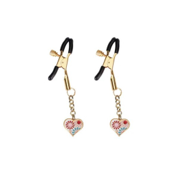 Затискачі для сосків Liebe Seele Nipple Clamps Gold Heart-shaped Flowers on White - фото