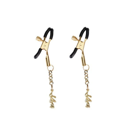 Затискачі для сосків Liebe Seele Rose Pendant Nipple Clamps Gold - фото