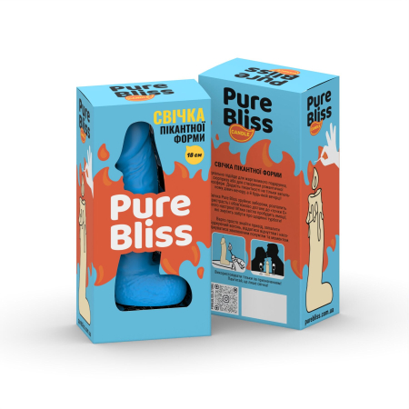Свічка у вигляді члена Pure Bliss BIG Blue 18 см №6