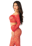 Комплект Leg Avenue Off The Shoulder Top and Footless Tights One Size, Red Комплект Leg Avenue Off The Shoulder Top and Footless Tights One Size, Red - фото №2