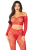 Комплект Leg Avenue Off The Shoulder Top and Footless Tights One Size, Red - фото
