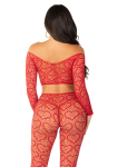 Комплект Leg Avenue Off The Shoulder Top and Footless Tights One Size, Red Комплект Leg Avenue Off The Shoulder Top and Footless Tights One Size, Red - фото №3