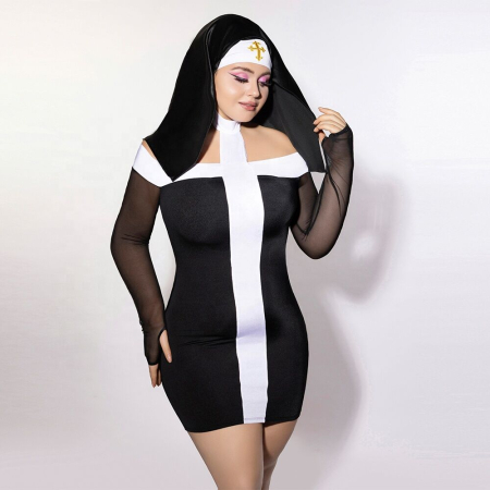 Еротичний костюм монашки JSY P61130 Plus Size - фото №2