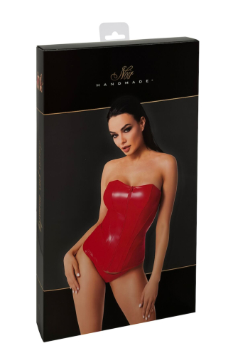 Корсет Noir Handmade F355 Red powerwetlook corset - M - фото №6