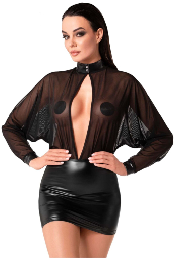 Сукня Noir Handmade F348 Powerwetlook and tulle dress - 4XL - фото