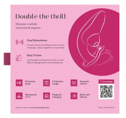 Вакуумний кліторальний стимулятор Womanizer Blend Vibrant Pink - - фото №8