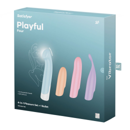 Набір 4-в-1 Satisfyer Playful Four, вібратор та 4 насадки, 12 режимів - №9