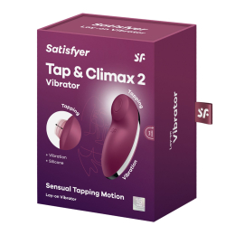 Вібростимулятор-пульсатор Satisfyer Tap & Climax 2 Red, ефект постукування пальцем - - фото №7