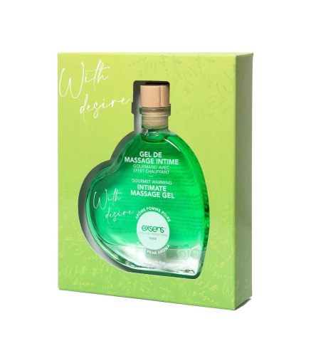 Масажний гель EXSENS With Desire Apple Pear 50 мл, розігрівальний, без цукру, їстівний - фото