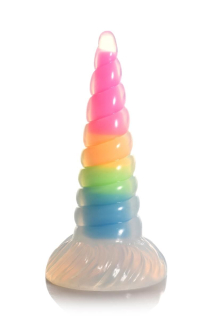 Фентезійний фалоімітатор Creature Cocks Luminescent Rainbow Silicone Dildo - фото