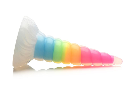 Фентезійний фалоімітатор Creature Cocks Luminescent Rainbow Silicone Dildo - фото №2