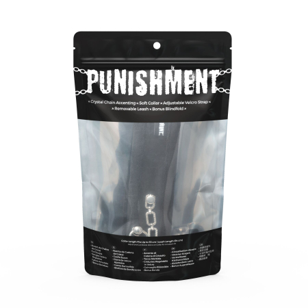 Нашийник із повідцем Punishment - Crystal Collar & Leash - Black №4