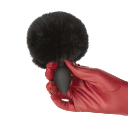 Анальна пробка з хвостом Punishment - Bunny Tail Silicone Anal Plug - Black - - фото №3
