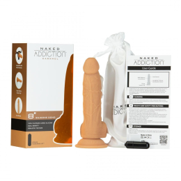 Фалоімітатор Naked Addiction - 8? Silicone Dual Density Dildo Vanilla, віброкуля в подарунок - - фото №4