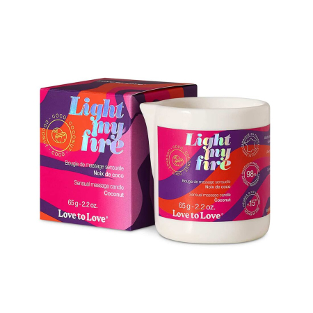 Масажна свічка Love To Love LIGHT MY FIRE Coconut (65 мл) - фото