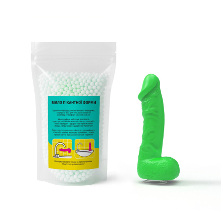 Мило у формі пеніса Чистий Кайф MEDIUM Green, крафтове мило-член, натуральне - фото №4