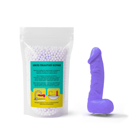 Мило у формі пеніса Чистий Кайф MEDIUM Violet, крафтове мило-член, натуральне - фото №4