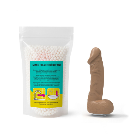 Мило у формі пеніса Чистий Кайф LARGE Brown, крафтове мило-член, натуральне - фото №4