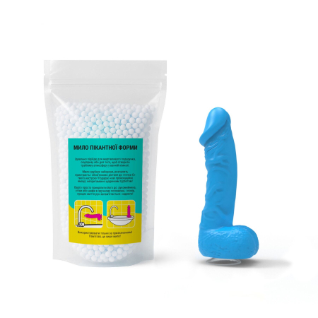 Мило у формі пеніса Чистий Кайф LARGE Blue, крафтове мило-член, натуральне - фото №4