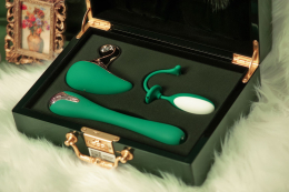 Набір Knight Jenay Pandora Box v2.0: вакуумний вібратор, вібратор, віброяйце, лоскітка та маска - - фото №3