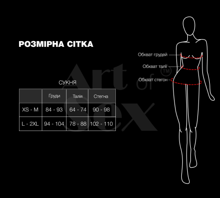 Сексуальна сукня із сітки Art of Sex- Sharlotte чорно/червоне XS-M - фото №4