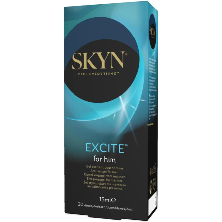 Стимулювальний гель для пеніса SKYN Excite for him 15 мл, поколювання, тепло-холод, містить L-аргінін - фото