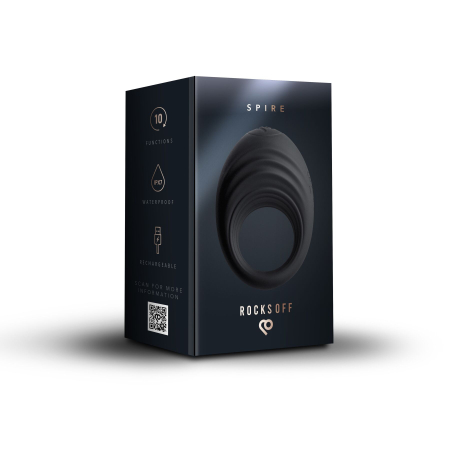 Ерекційне віброкільце Rocks Off Spire, дуже м’яке, 10 режимів - фото №9